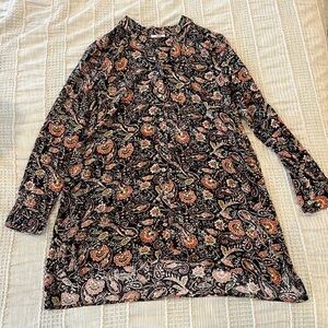 J. Jill Floral Paisley Boho Button Up Collared Blouse Size Small